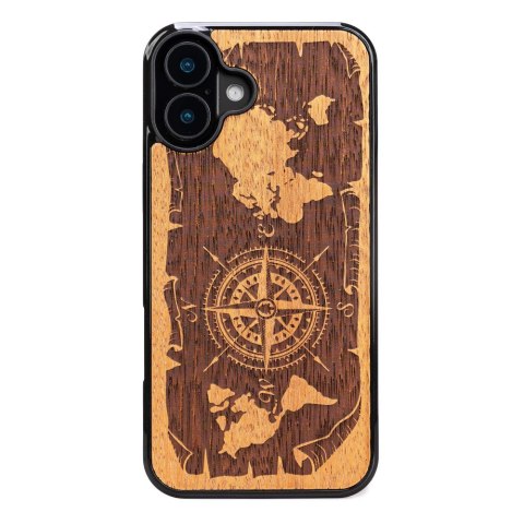 Bewood nakładka do iPhone 16 Plus 6,7" Róża Wiatrów Merbau Bewood nakładka do iPhone 16 Plus 6,7" Róża Wiatrów Merbau