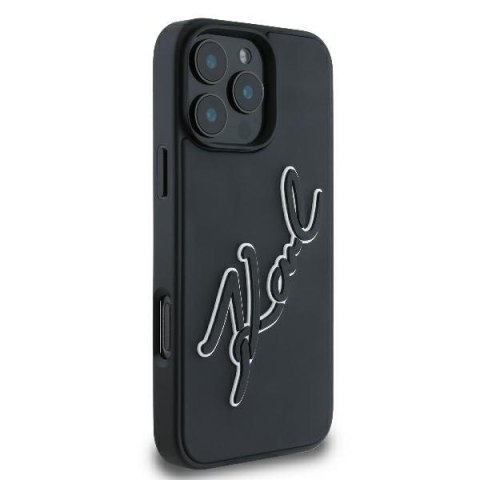 Karl Lagerfeld nakładka do iPhone 16 Pro 6,3" KLHCP16L3DRKSDLK czarna Hardcase 3D Rubber Bicolor Signature Karl Lagerfeld nakładka do iPhone 16 Pro 6,3" KLHCP16L3DRKSDLK czarna Hardcase 3D Rubber Bicolor Signature