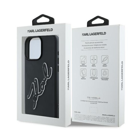 Karl Lagerfeld nakładka do iPhone 16 Pro 6,3" KLHCP16L3DRKSDLK czarna Hardcase 3D Rubber Bicolor Signature Karl Lagerfeld nakładka do iPhone 16 Pro 6,3" KLHCP16L3DRKSDLK czarna Hardcase 3D Rubber Bicolor Signature