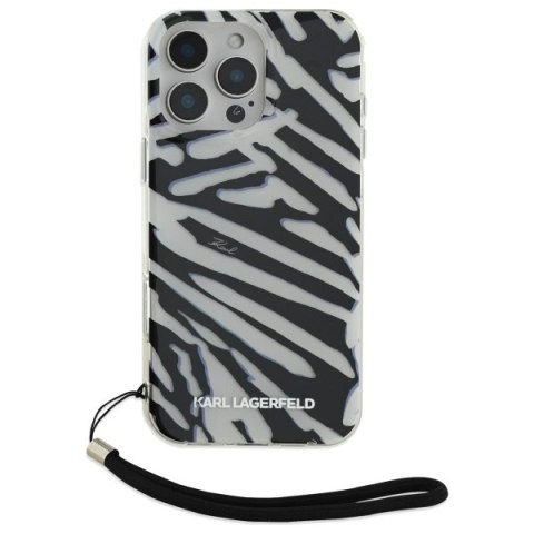 Karl Lagerfeld nakładka do iPhone 16 Pro 6,3" KLHCP16LHZBPKCCK czarna Hardcase IML Zebra Pattern & Cord Karl Lagerfeld nakładka do iPhone 16 Pro 6,3" KLHCP16LHZBPKCCK czarna Hardcase IML Zebra Pattern & Cord