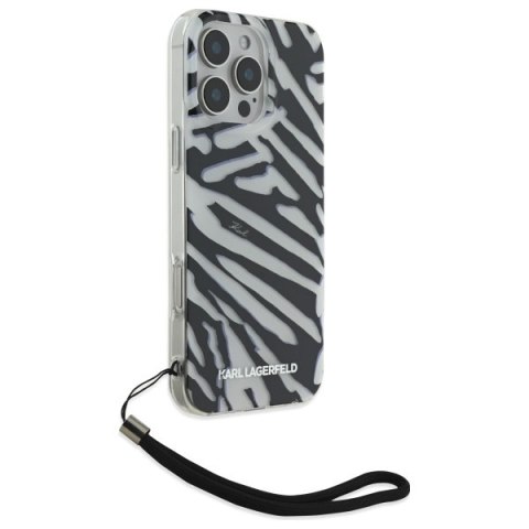 Karl Lagerfeld nakładka do iPhone 16 Pro 6,3" KLHCP16LHZBPKCCK czarna Hardcase IML Zebra Pattern & Cord Karl Lagerfeld nakładka do iPhone 16 Pro 6,3" KLHCP16LHZBPKCCK czarna Hardcase IML Zebra Pattern & Cord