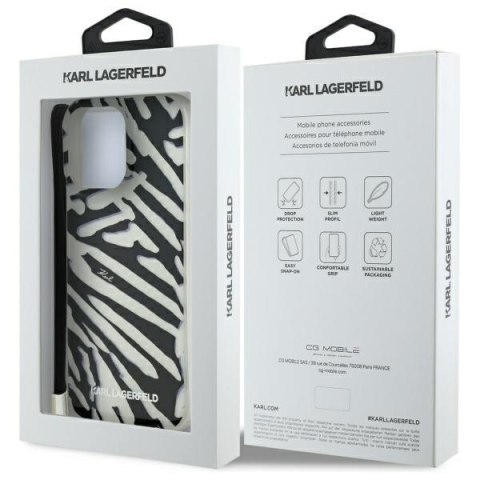 Karl Lagerfeld nakładka do iPhone 16 Pro 6,3" KLHCP16LHZBPKCCK czarna Hardcase IML Zebra Pattern & Cord Karl Lagerfeld nakładka do iPhone 16 Pro 6,3" KLHCP16LHZBPKCCK czarna Hardcase IML Zebra Pattern & Cord