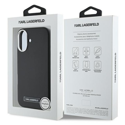 Karl Lagerfeld nakładka do iPhone 16 Plus 6,7" KLHMP16MPGMSRPK czarna Hardcase FW Metal Plate MagSafe Karl Lagerfeld nakładka do iPhone 16 Plus 6,7" KLHMP16MPGMSRPK czarna Hardcase FW Metal Plate MagSafe