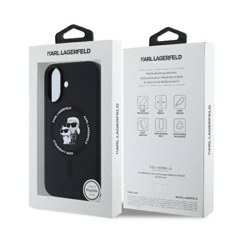 Karl Lagerfeld nakładka do iPhone 16 Plus 6,7" KLHMP16MSCMKCRHK czarna Hardcase Silicone Karl&Choupette Heads Ring MagSafe Karl Lagerfeld nakładka do iPhone 16 Plus 6,7" KLHMP16MSCMKCRHK czarna Hardcase Silicone Karl&Choupette Heads Ring MagSafe