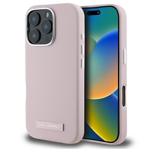 Karl Lagerfeld nakładka do iPhone 16 Pro 6,3" KLHMP16LPGMSRPP różowa Hardcase FW Metal Plate MagSafe Karl Lagerfeld nakładka do iPhone 16 Pro 6,3" KLHMP16LPGMSRPP różowa Hardcase FW Metal Plate MagSafe