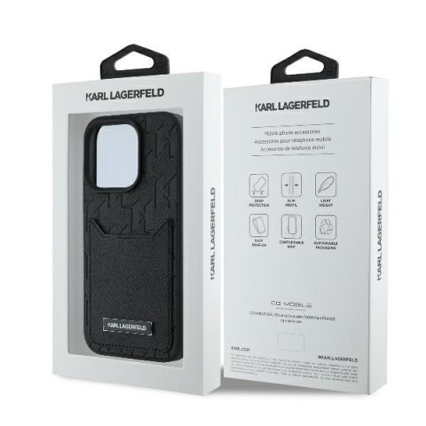 Karl Lagerfeld nakładka do iPhone 16 Pro Max 6,9" KLHCP16XPGKHPRPK czarna Hardcase Cardslots Monogram Karl Lagerfeld nakładka do iPhone 16 Pro Max 6,9" KLHCP16XPGKHPRPK czarna Hardcase Cardslots Monogram