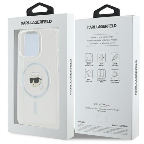 Karl Lagerfeld nakładka do iPhone 16 Pro Max 6,9" KLHMP16XHLSKIH biała Hardcase IML Metal Karl Head MagSafe Karl Lagerfeld nakładka do iPhone 16 Pro Max 6,9" KLHMP16XHLSKIH biała Hardcase IML Metal Karl Head MagSafe