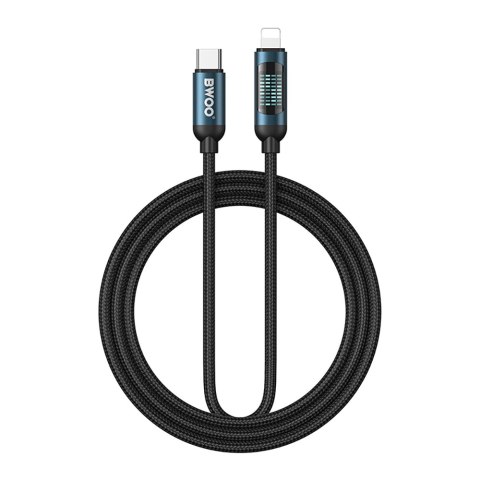 BWOO kabel Pleciony USB-C - Lightning 1m 27W z animowanym podświetleniem czarny BWOO kabel Pleciony USB-C - Lightning 1m 27W z animowanym podświetleniem czarny