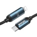 BWOO kabel Pleciony USB-C - Lightning 1m 27W z animowanym podświetleniem czarny BWOO kabel Pleciony USB-C - Lightning 1m 27W z animowanym podświetleniem czarny