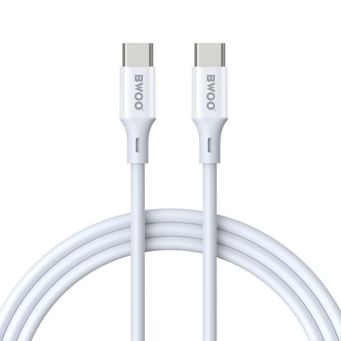 BWOO kabel USB-C - USB-C 2m 60W ABS + TPE biały BWOO kabel USB-C - USB-C 2m 60W ABS + TPE biały