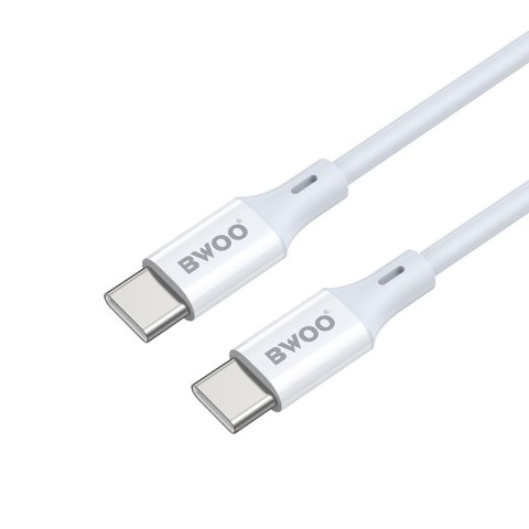 BWOO kabel USB-C - USB-C 2m 60W ABS + TPE biały BWOO kabel USB-C - USB-C 2m 60W ABS + TPE biały