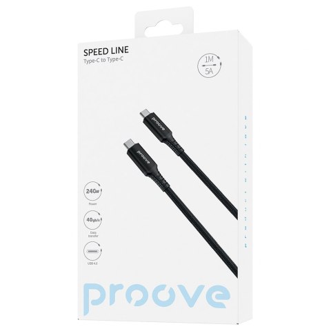 Proove kabel Speed Line USB-C - USB-C 1m 240W czarny Proove kabel Speed Line USB-C - USB-C 1m 240W czarny
