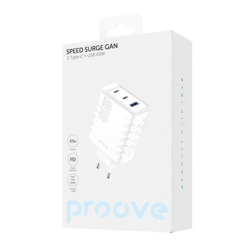 Proove ładowarka sieciowa Speed Surge Gan 65W biała Proove ładowarka sieciowa Speed Surge Gan 65W biała