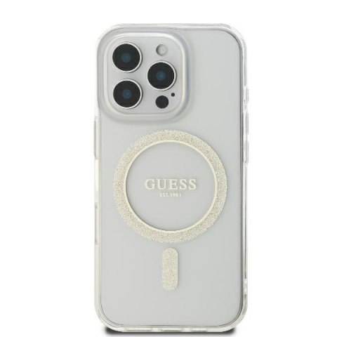 Guess nakładka HC MagSafe IML Glitter Circle do iPhone 16 Pro 6,3" przezroczysta Guess nakładka HC MagSafe IML Glitter Circle do iPhone 16 Pro 6,3" przezroczysta