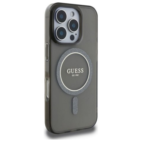 Guess nakładka HC MagSafe IML Glitter Circle do iPhone 16 Pro Max 6,9" czarna Guess nakładka HC MagSafe IML Glitter Circle do iPhone 16 Pro Max 6,9" czarna