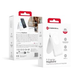 Powerbank zgodny z MagSafe Forcell F-Energy F10K2 MagStand PD QC3.0 5A 20W 10000 mAh biały