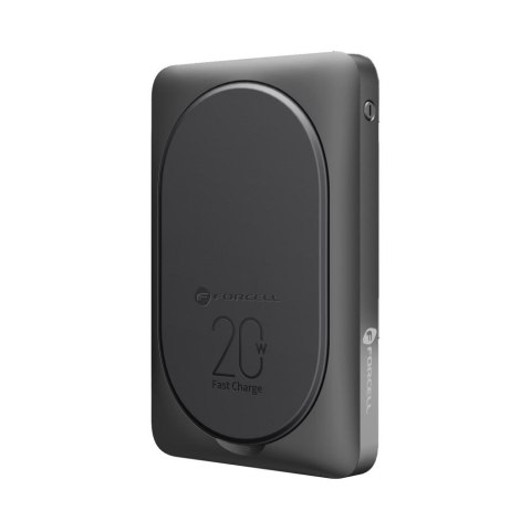 Powerbank zgodny z MagSafe Forcell F-Energy MagStand F10K2 QC3.0 PD 5A 20W 10000 mAh czarny Powerbank zgodny z MagSafe Forcell F-Energy MagStand F10K2 QC3.0 PD 5A 20W 10000 mAh czarny