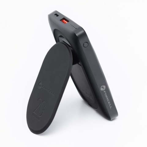 Powerbank zgodny z MagSafe Forcell F-Energy MagStand F10K2 QC3.0 PD 5A 20W 10000 mAh czarny Powerbank zgodny z MagSafe Forcell F-Energy MagStand F10K2 QC3.0 PD 5A 20W 10000 mAh czarny