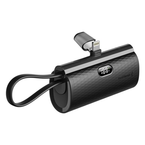 Powerbank Forcell F-Energy Power Plug F5K3 PD 20W 5000 mAh z wbudowanym złączem Lightning czarny Powerbank Forcell F-Energy Power Plug F5K3 PD 20W 5000 mAh z wbudowanym złączem Lightning czarny