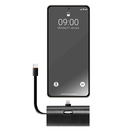 Powerbank Forcell F-Energy Power Plug F5K3 PD 20W 5000 mAh z wbudowanym złączem Lightning czarny Powerbank Forcell F-Energy Power Plug F5K3 PD 20W 5000 mAh z wbudowanym złączem Lightning czarny