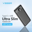 VEGER powerbank 10000 mAh PD QC3.0 2A 20W L10S (W1105PD) czarny VEGER powerbank 10000 mAh PD QC3.0 2A 20W L10S (W1105PD) czarny