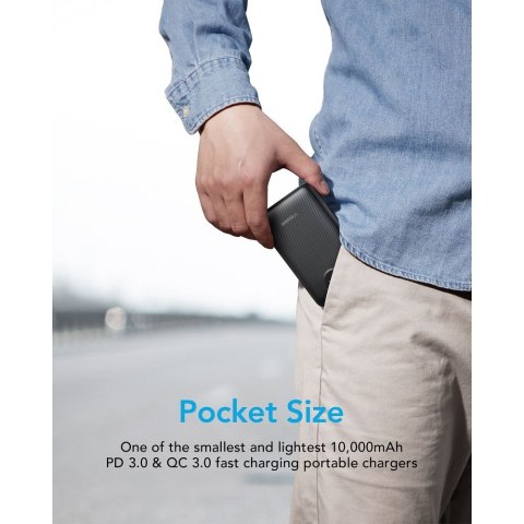VEGER powerbank 10000 mAh PD QC3.0 2A 22,5W S11 (W1140) czarny VEGER powerbank 10000 mAh PD QC3.0 2A 22,5W S11 (W1140) czarny