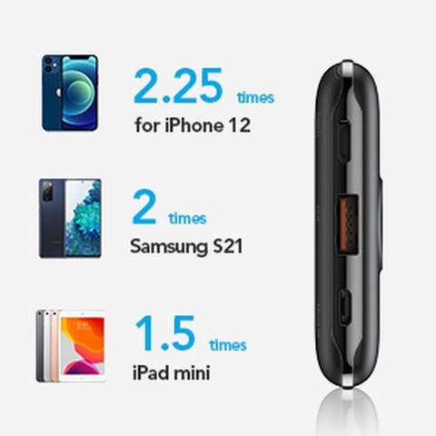 VEGER powerbank 10000 mAh PD QC3.0 2A 22,5W S11 (W1140) czarny VEGER powerbank 10000 mAh PD QC3.0 2A 22,5W S11 (W1140) czarny