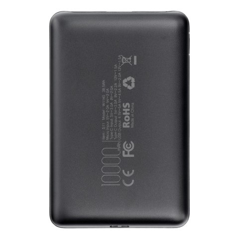 VEGER powerbank 10000 mAh PD QC3.0 2A 22,5W S11 (W1140) czarny VEGER powerbank 10000 mAh PD QC3.0 2A 22,5W S11 (W1140) czarny