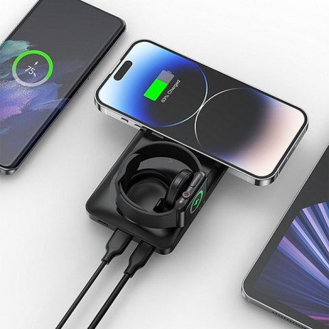 VEGER powerbank 10000 mAh z ładowaniem indukcyjnym kompatybilny z MagSafe PD QC3.0 3A 22,5W MagMulti (W1156) czarny VEGER powerbank 10000 mAh z ładowaniem indukcyjnym kompatybilny z MagSafe PD QC3.0 3A 22,5W MagMulti (W1156) czarny