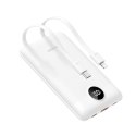 VEGER powerbank 10000 mAh z wbudowanymi kablami Typ C / Lightning PD QC3.0 2A 22,5W C11C (W1170) biały VEGER powerbank 10000 mAh z wbudowanymi kablami Typ C / Lightning PD QC3.0 2A 22,5W C11C (W1170) biały
