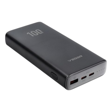 VEGER powerbank 20000 mAh PD QC3.0 5A 100W T100 (W2032C-100) czarny VEGER powerbank 20000 mAh PD QC3.0 5A 100W T100 (W2032C-100) czarny