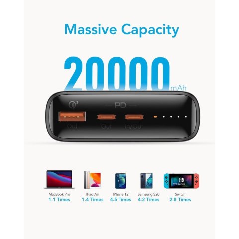 VEGER powerbank 20000 mAh PD QC3.0 5A 100W T100 (W2032C-100) czarny VEGER powerbank 20000 mAh PD QC3.0 5A 100W T100 (W2032C-100) czarny