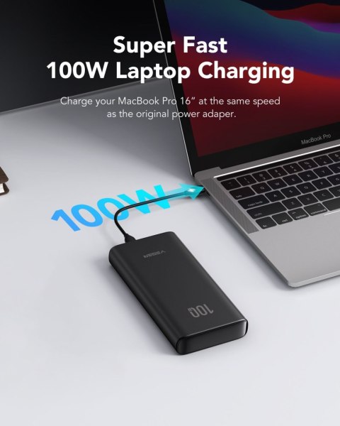 VEGER powerbank 20000 mAh PD QC3.0 5A 100W T100 (W2032C-100) czarny VEGER powerbank 20000 mAh PD QC3.0 5A 100W T100 (W2032C-100) czarny