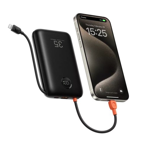 VEGER powerbank 20000 mAh z wbudowanymi kablami Typ C / Lightning PD QC3.0 35W K2 (W2068) czarny VEGER powerbank 20000 mAh z wbudowanymi kablami Typ C / Lightning PD QC3.0 35W K2 (W2068) czarny