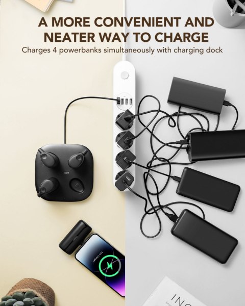 VEGER powerbank 20000 mAh zestaw powerbanków 4 x 5000 mAh Pogo czarny VEGER powerbank 20000 mAh zestaw powerbanków 4 x 5000 mAh Pogo czarny