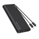 VEGER powerbank 25000 mAh z wbudowanymi kablami Typ C / Lightning PD 130W TCE130 (W2503) czarny VEGER powerbank 25000 mAh z wbudowanymi kablami Typ C / Lightning PD 130W TCE130 (W2503) czarny