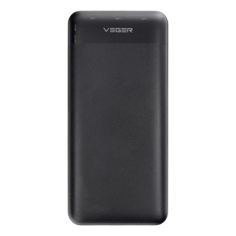 VEGER powerbank 30000 mAh PD QC3.0 3A 20W L30 (W3008PD) czarny VEGER powerbank 30000 mAh PD QC3.0 3A 20W L30 (W3008PD) czarny