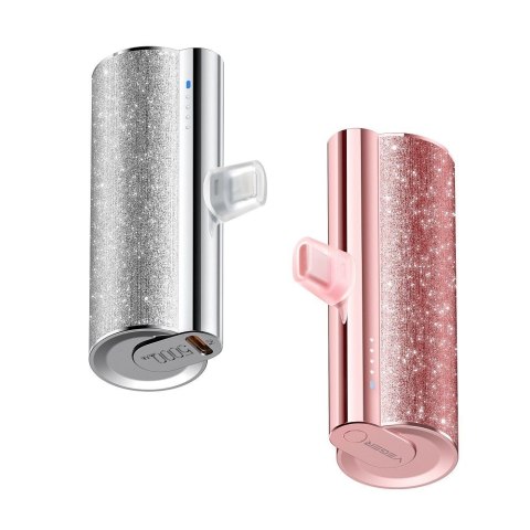 VEGER powerbank 5000 mAh z wbudowanym złączem Typ C PD QC3.0 2,4A 12W PlugOn (W0573) rózowy VEGER powerbank 5000 mAh z wbudowanym złączem Typ C PD QC3.0 2,4A 12W PlugOn (W0573) rózowy