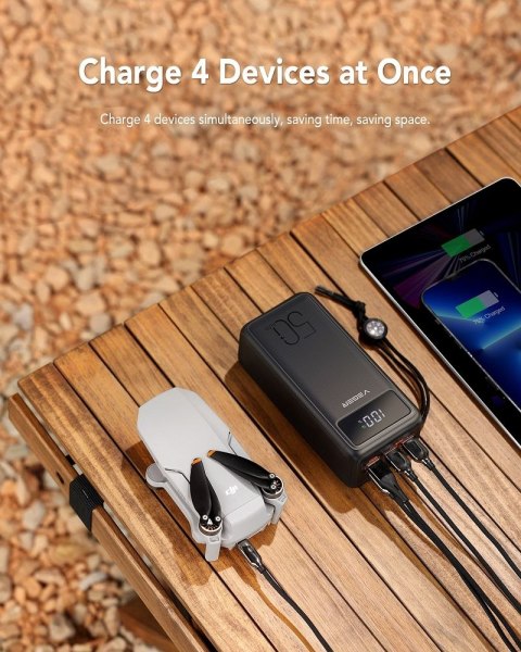 VEGER powerbank 50000 mAh PD QC3.0 5A 22,5W Tank Lite (W5001) czarny VEGER powerbank 50000 mAh PD QC3.0 5A 22,5W Tank Lite (W5001) czarny