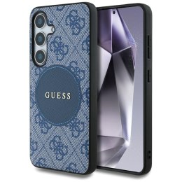Guess nakładka HC MagSafe PU 4G Circle Classic Logo do Samsung Galaxy S25 Plus niebieska