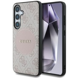 Guess nakładka HC MagSafe PU 4G Circle Classic Logo do Samsung Galaxy S25 Plus różowa