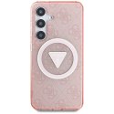 Guess nakładka HC Magnetic IML Metal Glitter 4G Circle Triangle do Samsung Galaxy S25 różowa Guess nakładka HC Magnetic IML Metal Glitter 4G Circle Triangle do Samsung Galaxy S25 różowa