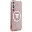 Guess nakładka HC Magnetic IML Metal Glitter 4G Circle Triangle do Samsung Galaxy S25 różowa Guess nakładka HC Magnetic IML Metal Glitter 4G Circle Triangle do Samsung Galaxy S25 różowa