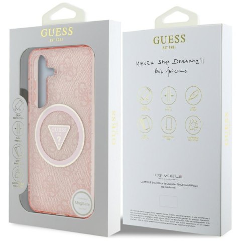 Guess nakładka HC Magnetic IML Metal Glitter 4G Circle Triangle do Samsung Galaxy S25 różowa Guess nakładka HC Magnetic IML Metal Glitter 4G Circle Triangle do Samsung Galaxy S25 różowa