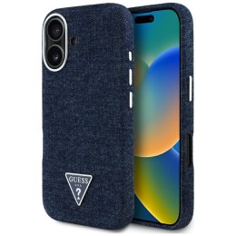 Guess Nakładka HC MagSafe FW Denim Triangle Logo do iPhone 16 Niebieska