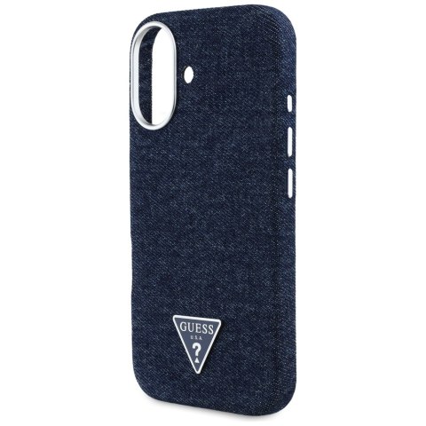 Guess Nakładka HC MagSafe FW Denim Triangle Logo do iPhone 16 Niebieska Guess Nakładka HC MagSafe FW Denim Triangle Logo do iPhone 16 Niebieska
