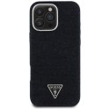 Guess Nakładka HC MagSafe FW Denim Triangle Logo do iPhone 16 Pro Czarna Guess Nakładka HC MagSafe FW Denim Triangle Logo do iPhone 16 Pro Czarna