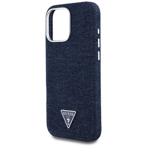 Guess Nakładka HC MagSafe FW Denim Triangle Logo do iPhone 16 Pro Max Niebieska Guess Nakładka HC MagSafe FW Denim Triangle Logo do iPhone 16 Pro Max Niebieska
