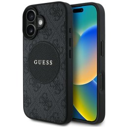 Guess Nakładka HC MagSafe PU 4G Circle with Classic Logo do iPhone 16 Czarna