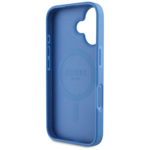 Guess Nakładka HC MagSafe PU 4G Circle with Classic Logo do iPhone 16 Niebieska Guess Nakładka HC MagSafe PU 4G Circle with Classic Logo do iPhone 16 Niebieska